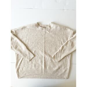 Vince Camuto Oversized Sweater Women M Cream Center Seam Drop Shoulder Cozy